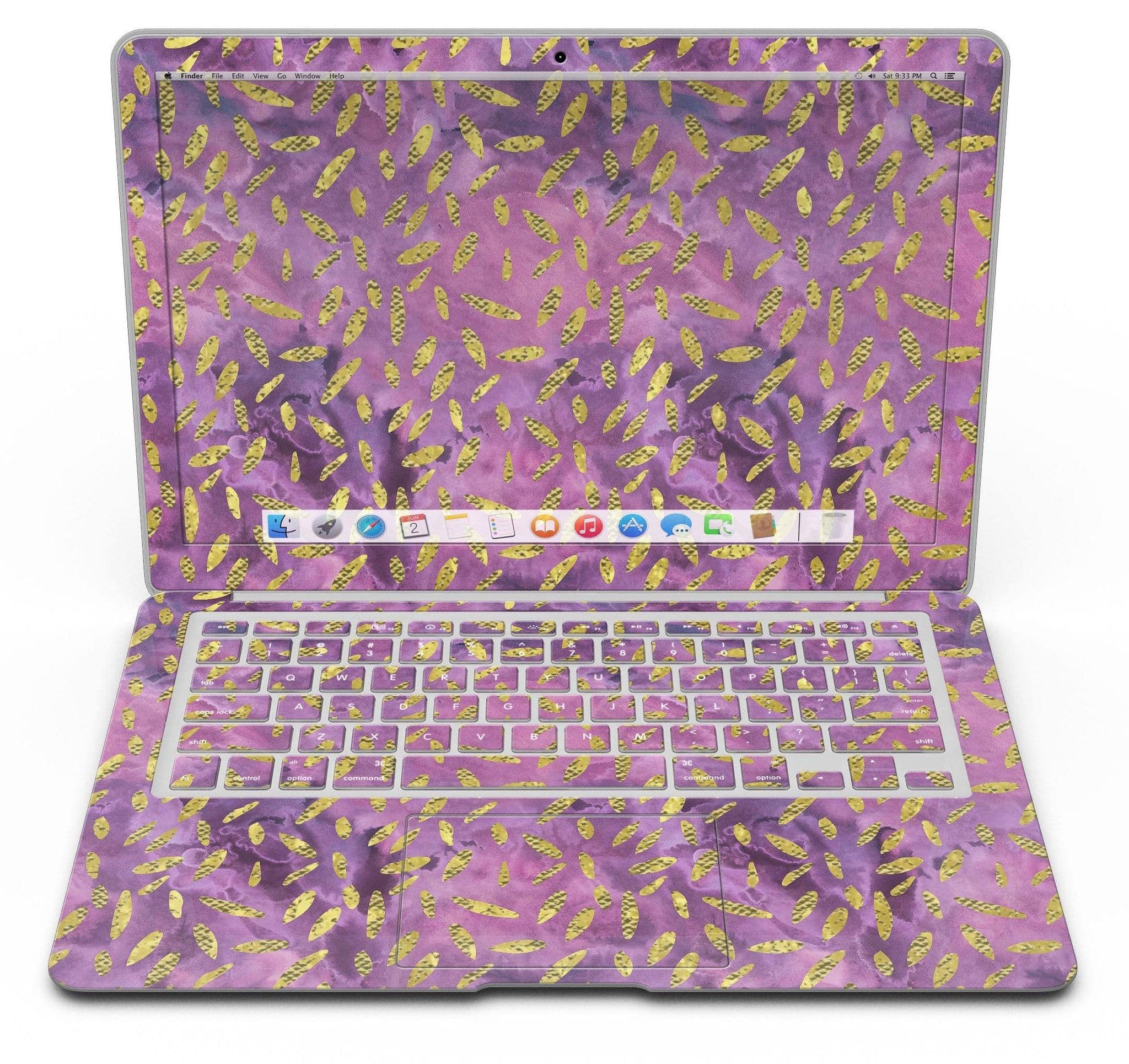 image-Daisy Pedals Over Purple Cloud Mix - MacBook Air Skin Kit