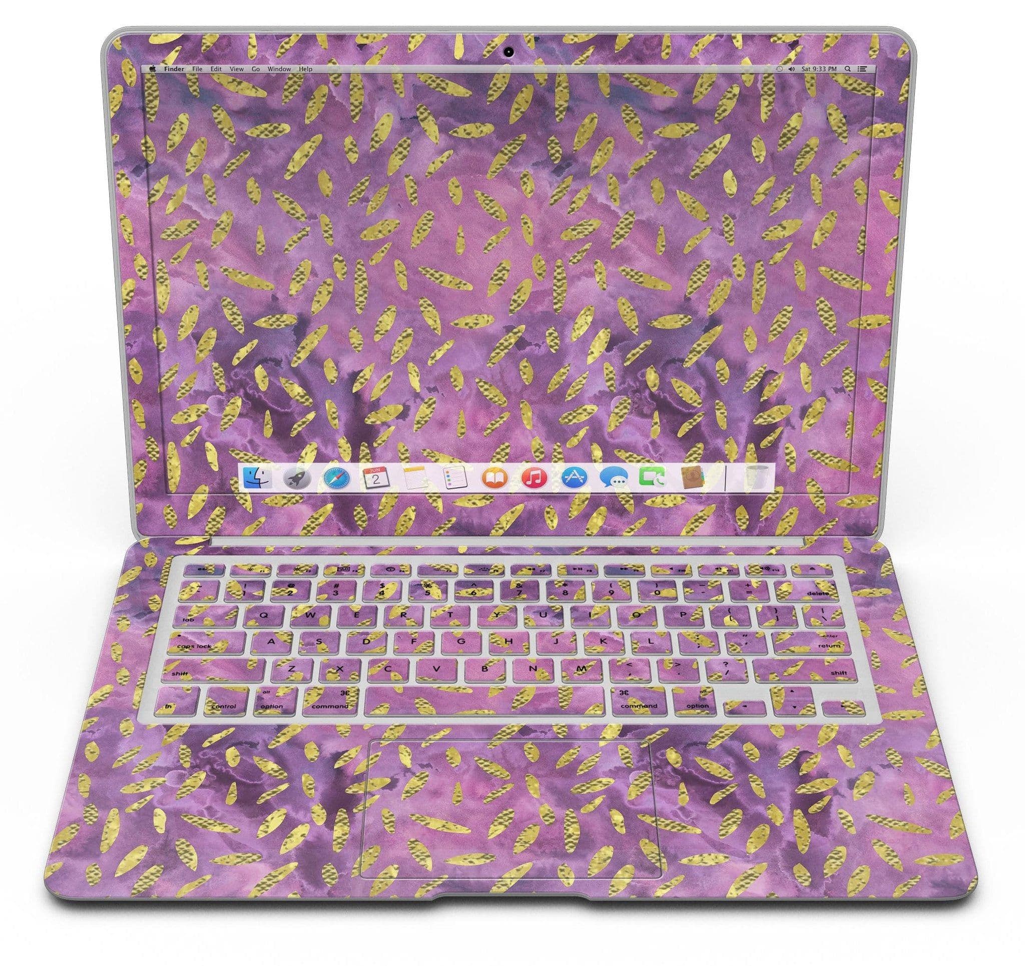 image-Daisy Pedals Over Purple Cloud Mix - MacBook Air Skin Kit
