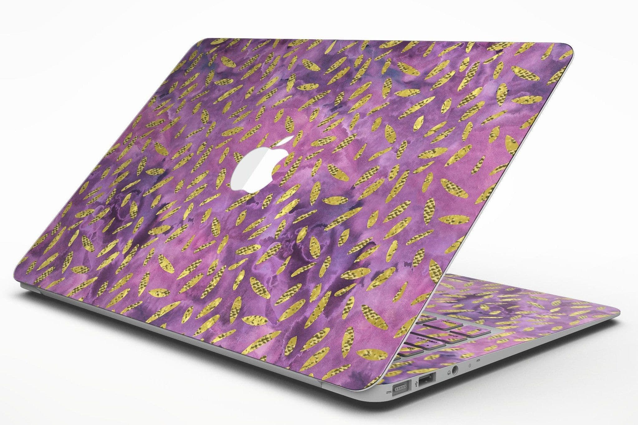 image-Daisy Pedals Over Purple Cloud Mix - MacBook Air Skin Kit