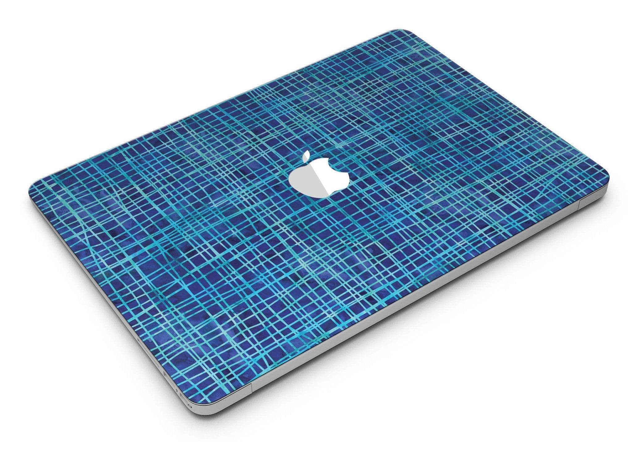 image-Blue Watercolor Cross Hatch - MacBook Air Skin Kit