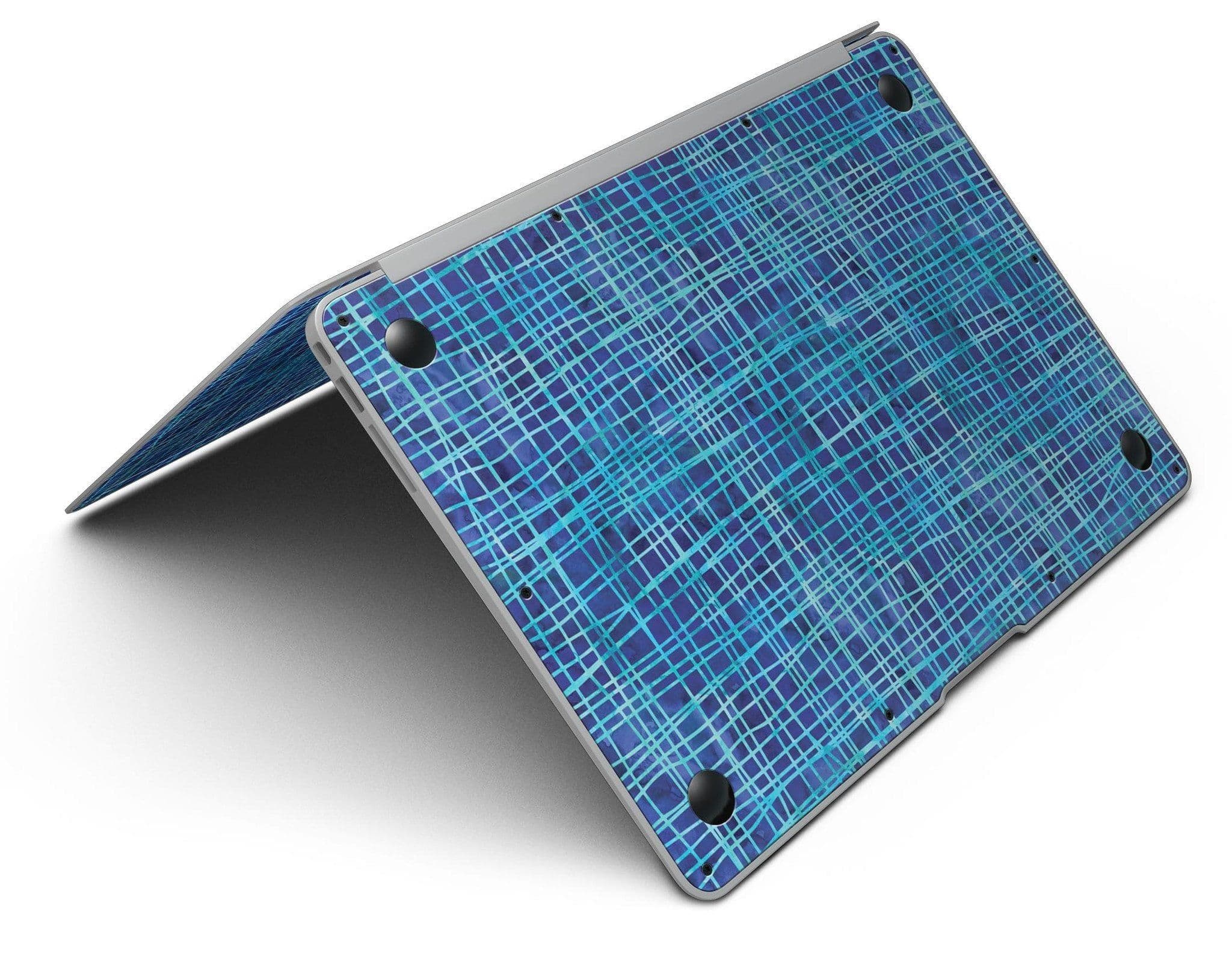 image-Blue Watercolor Cross Hatch - MacBook Air Skin Kit