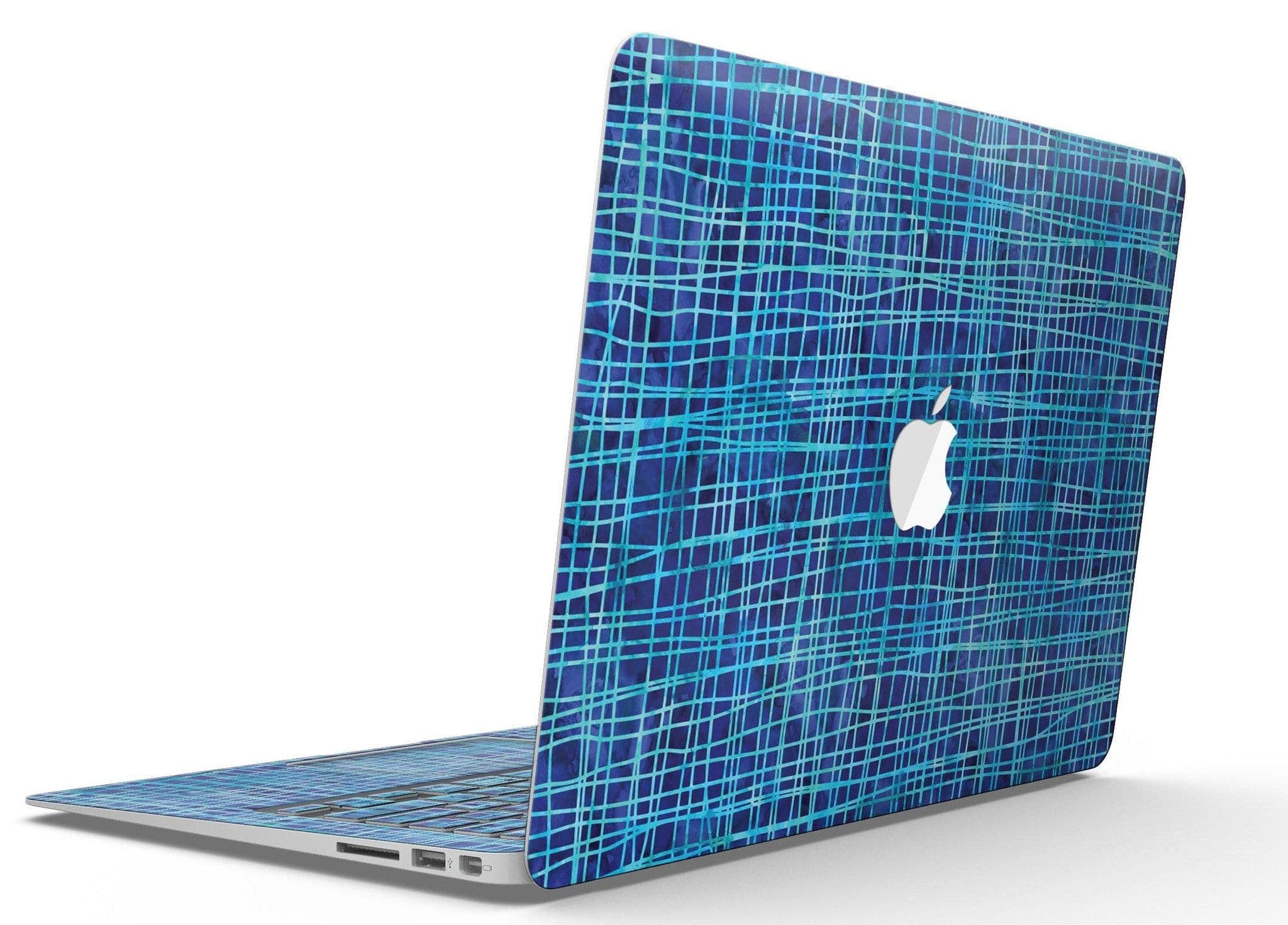 image-Blue Watercolor Cross Hatch - MacBook Air Skin Kit
