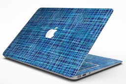 image-Blue Watercolor Cross Hatch - MacBook Air Skin Kit