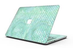 image-Green and Blue Watercolor Polka Dot Pattern - MacBook Pro with Retina