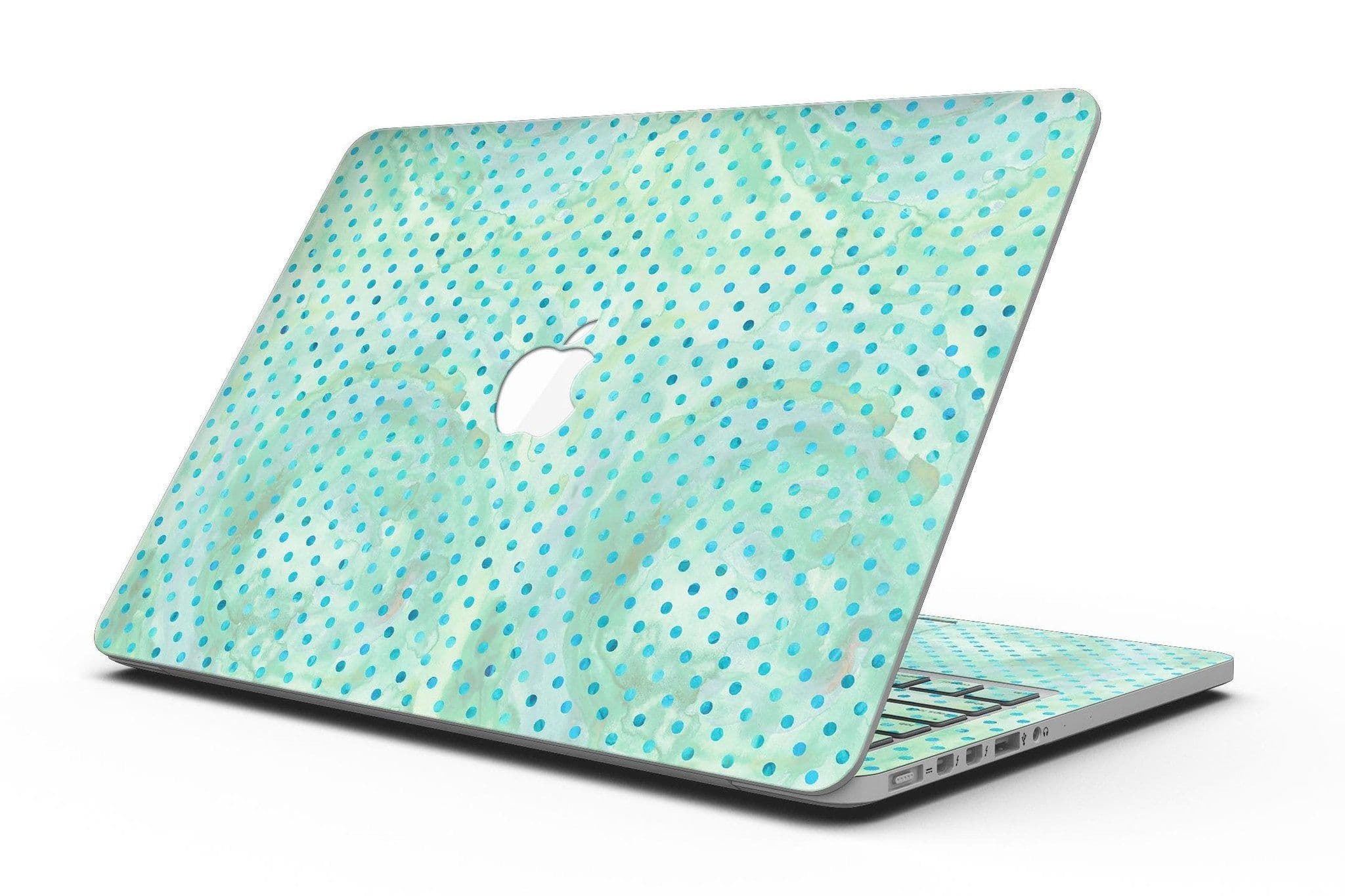 image-Green and Blue Watercolor Polka Dot Pattern - MacBook Pro with Retina