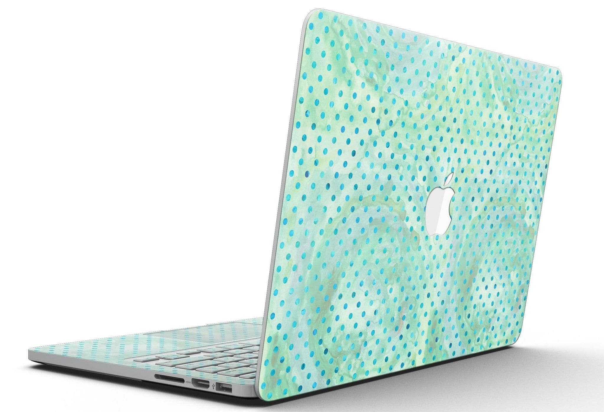 image-Green and Blue Watercolor Polka Dot Pattern - MacBook Pro with Retina