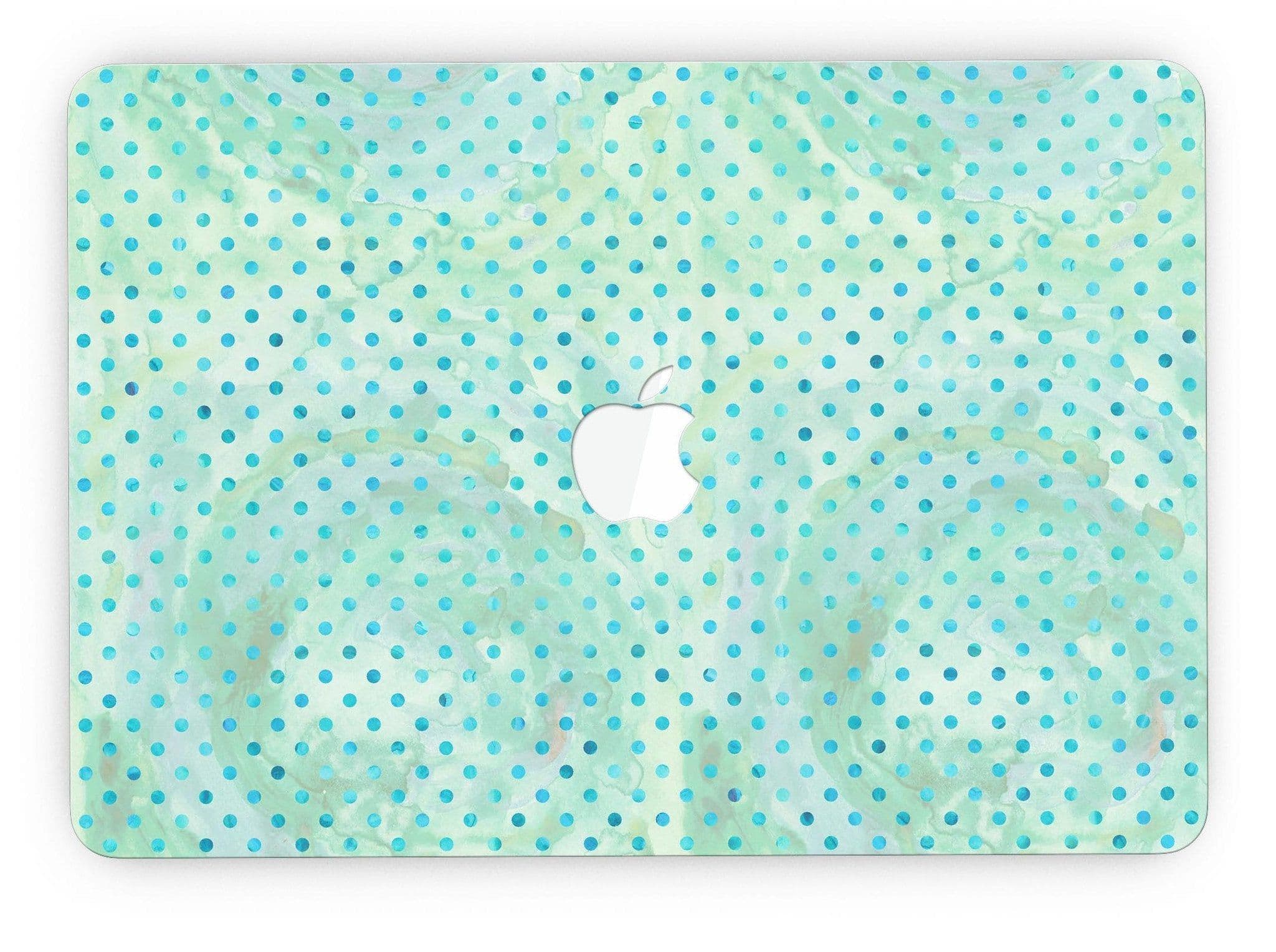 image-Green and Blue Watercolor Polka Dot Pattern - MacBook Pro with Retina