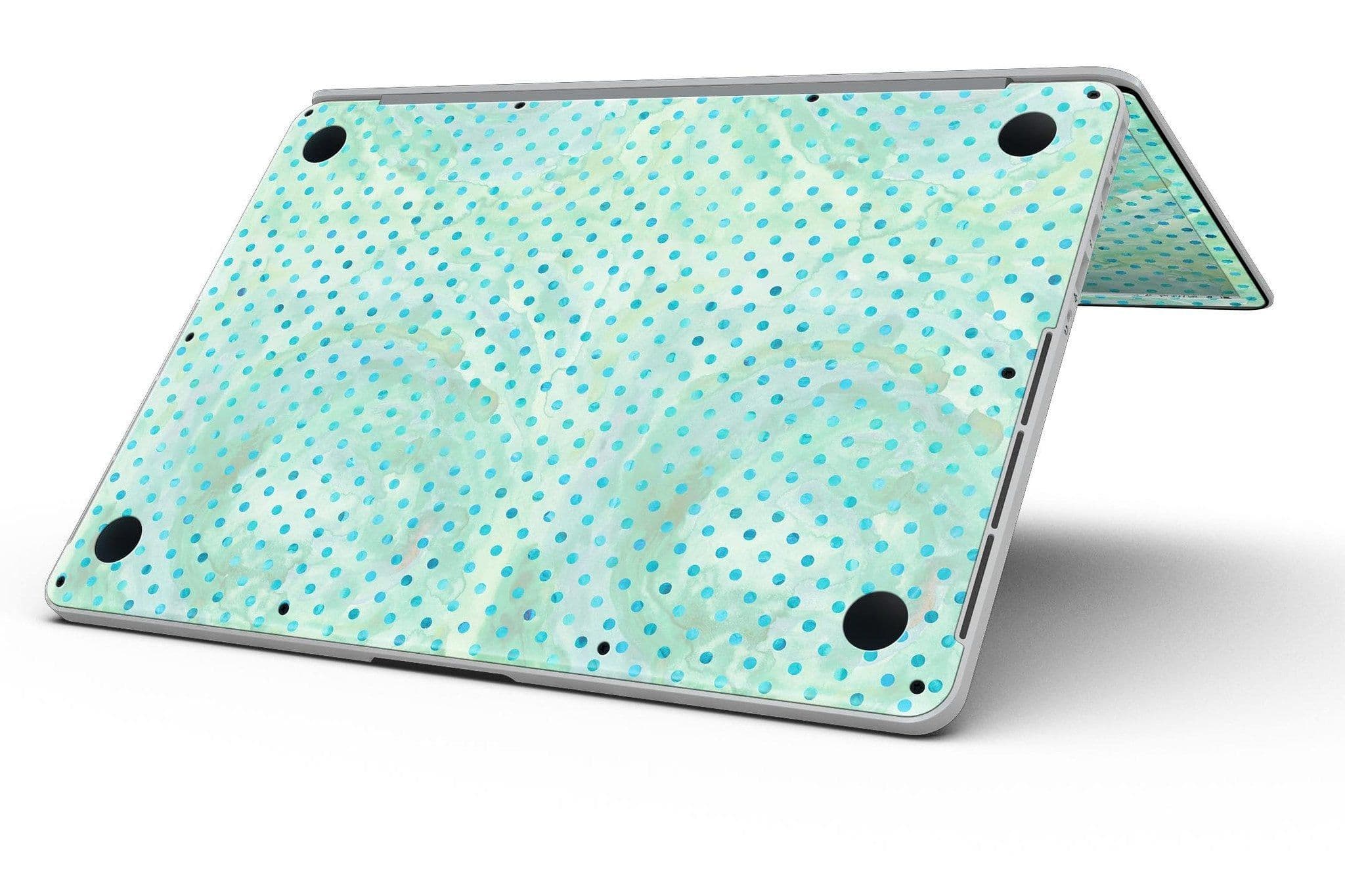 image-Green and Blue Watercolor Polka Dot Pattern - MacBook Pro with Retina