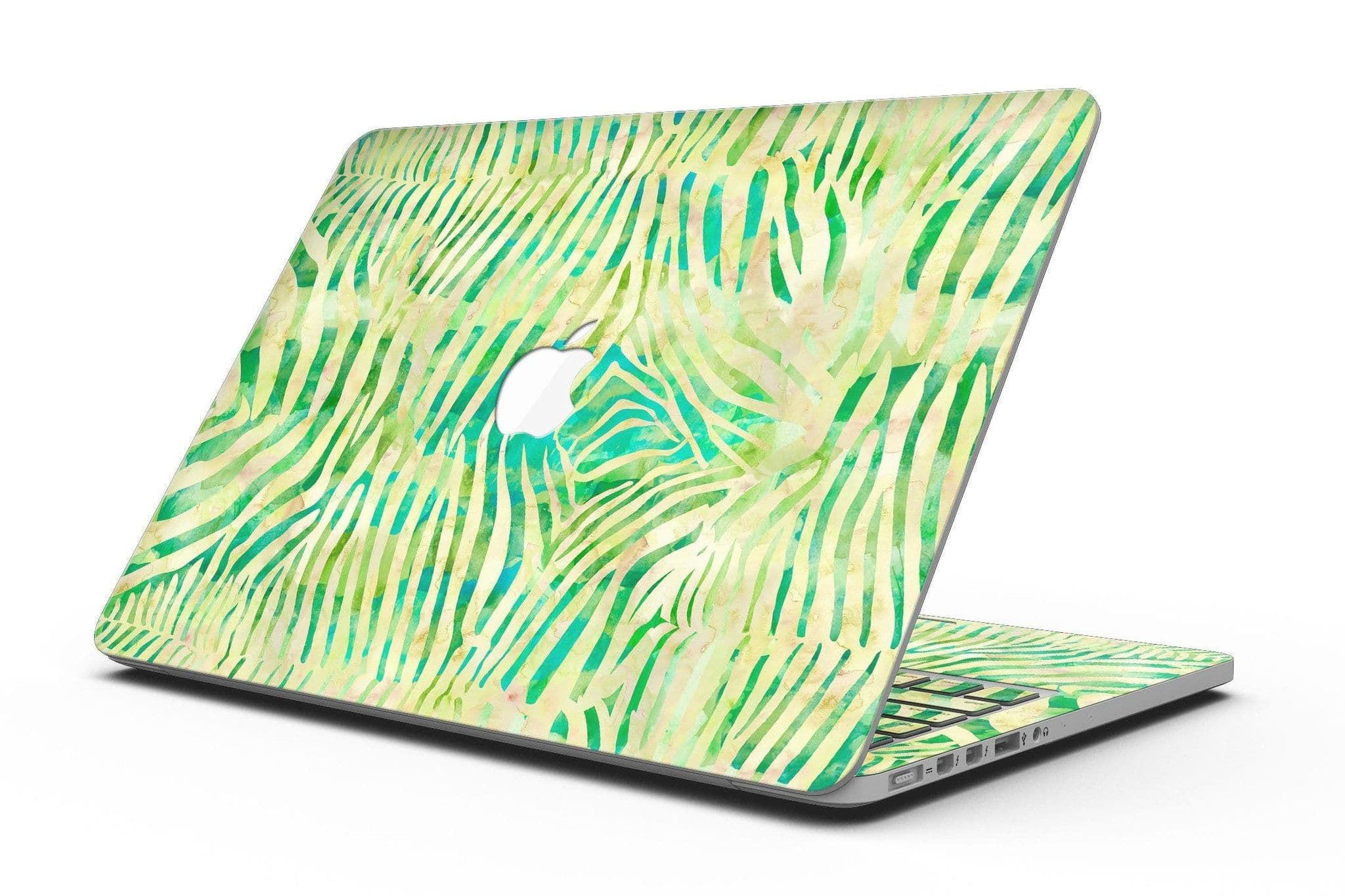 image-Green Watercolor Zebra Pattern - MacBook Pro with Retina Display