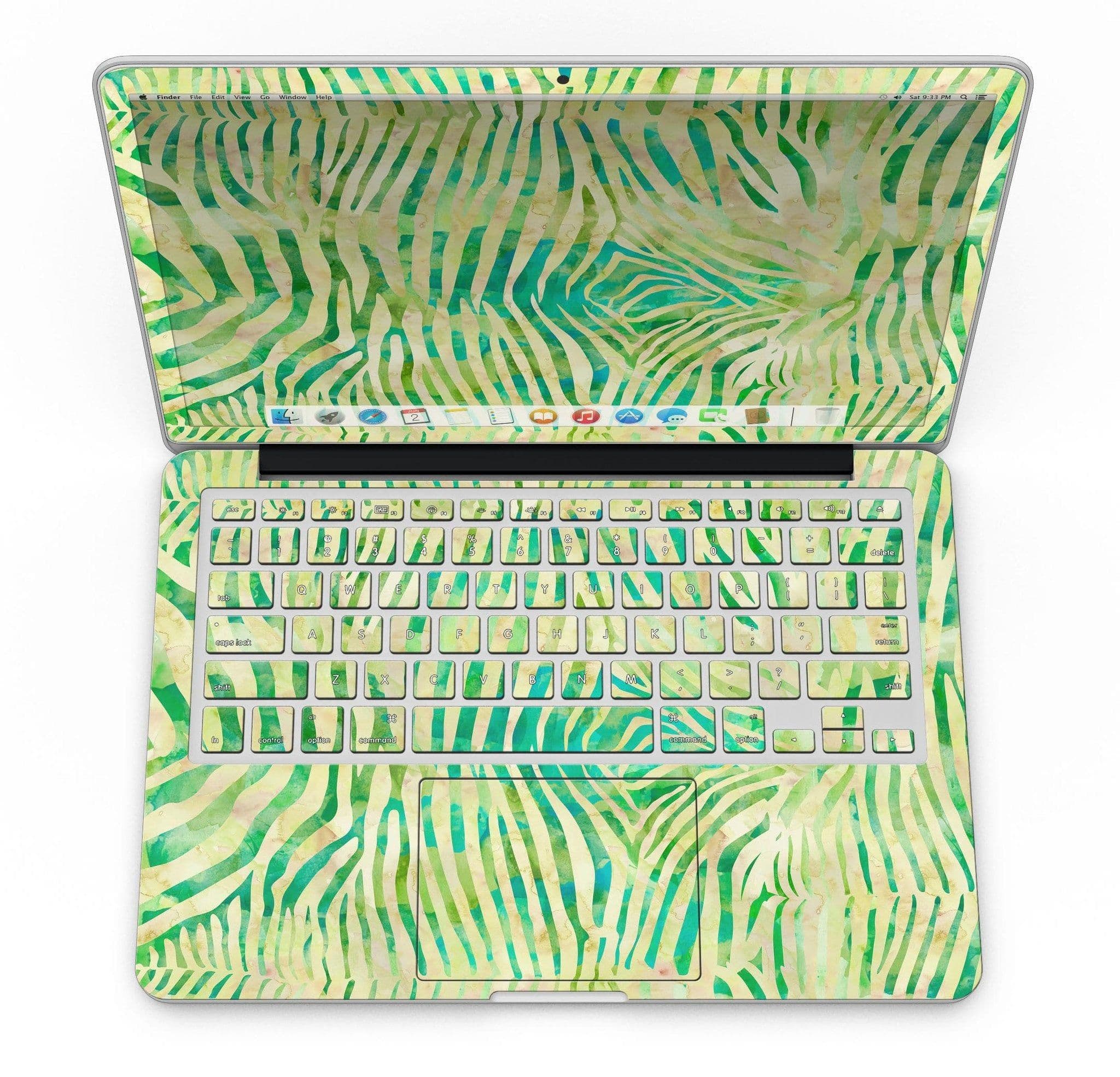 image-Green Watercolor Zebra Pattern - MacBook Pro with Retina Display