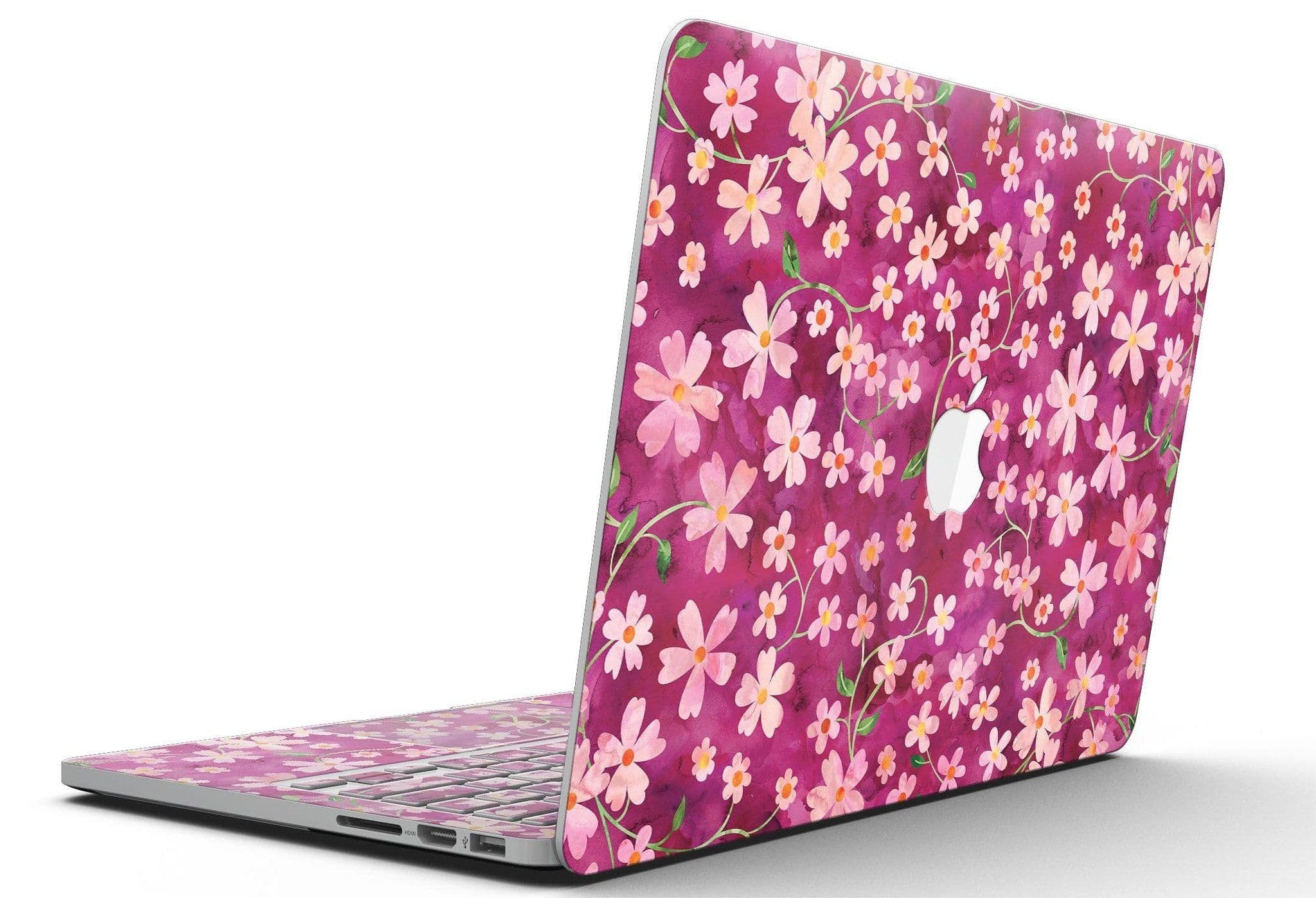 image-Flowers with Stems over Wine Watercolor - MacBook Pro with Retina