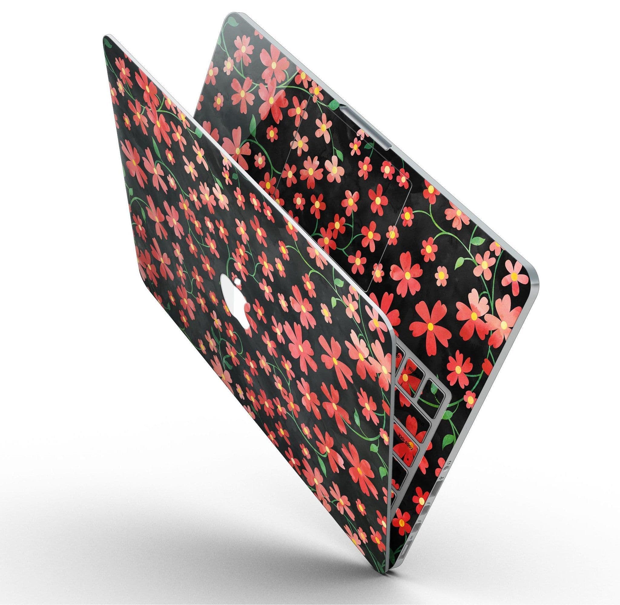 image-Flowers with Stems over Black Watercolor - MacBook Pro with Retina