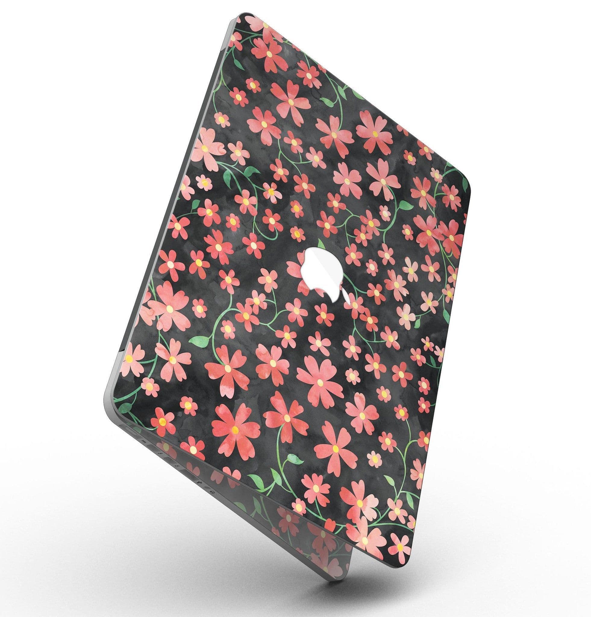 image-Flowers with Stems over Black Watercolor - MacBook Pro with Retina