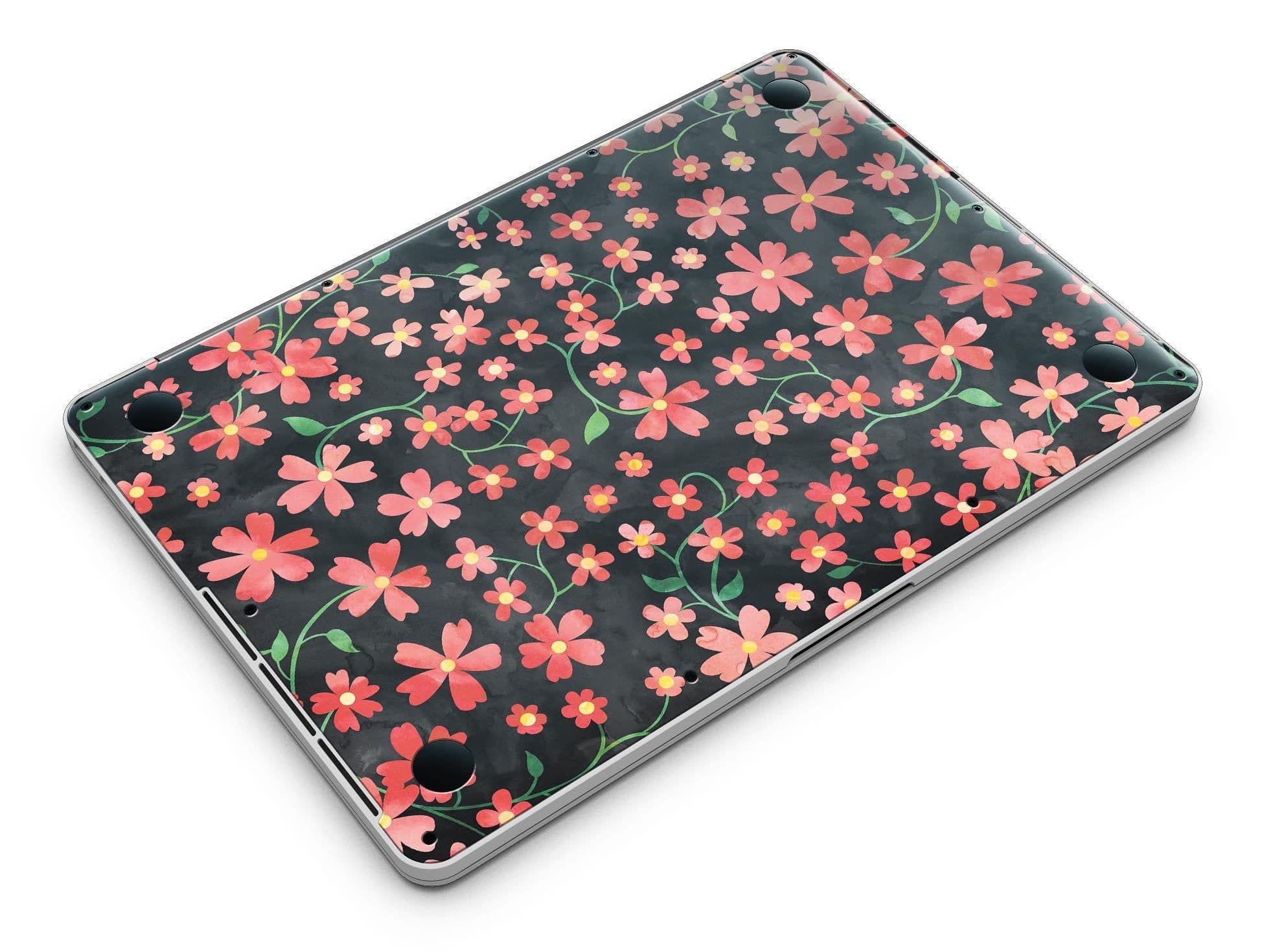 image-Flowers with Stems over Black Watercolor - MacBook Pro with Retina