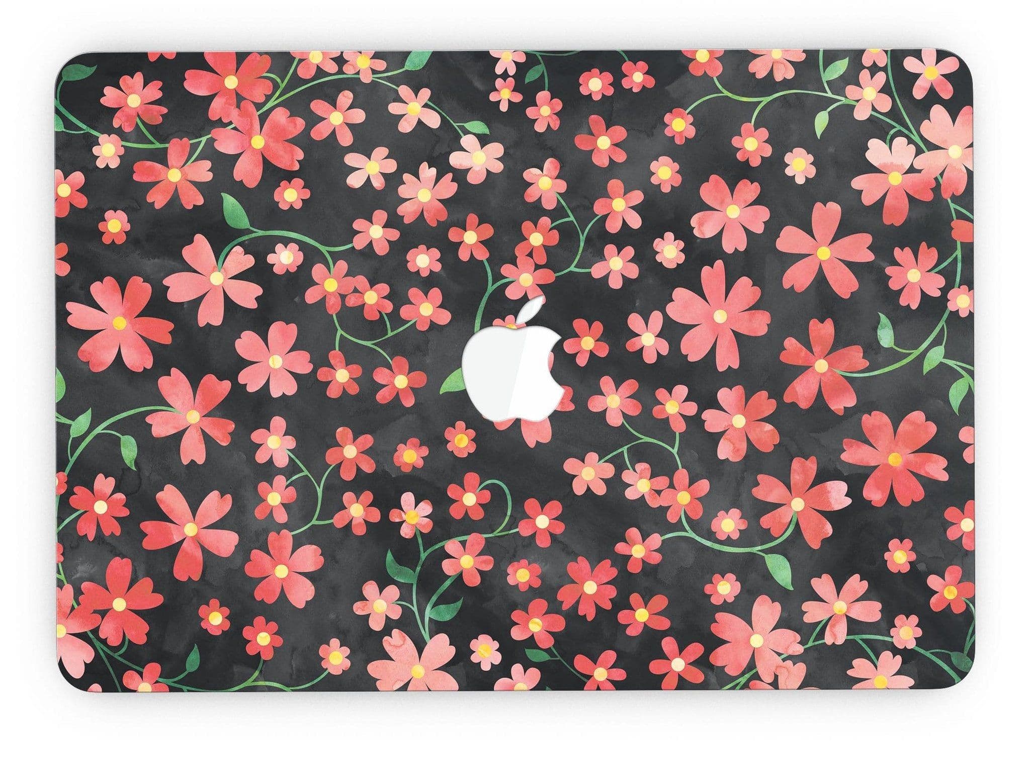 image-Flowers with Stems over Black Watercolor - MacBook Pro with Retina