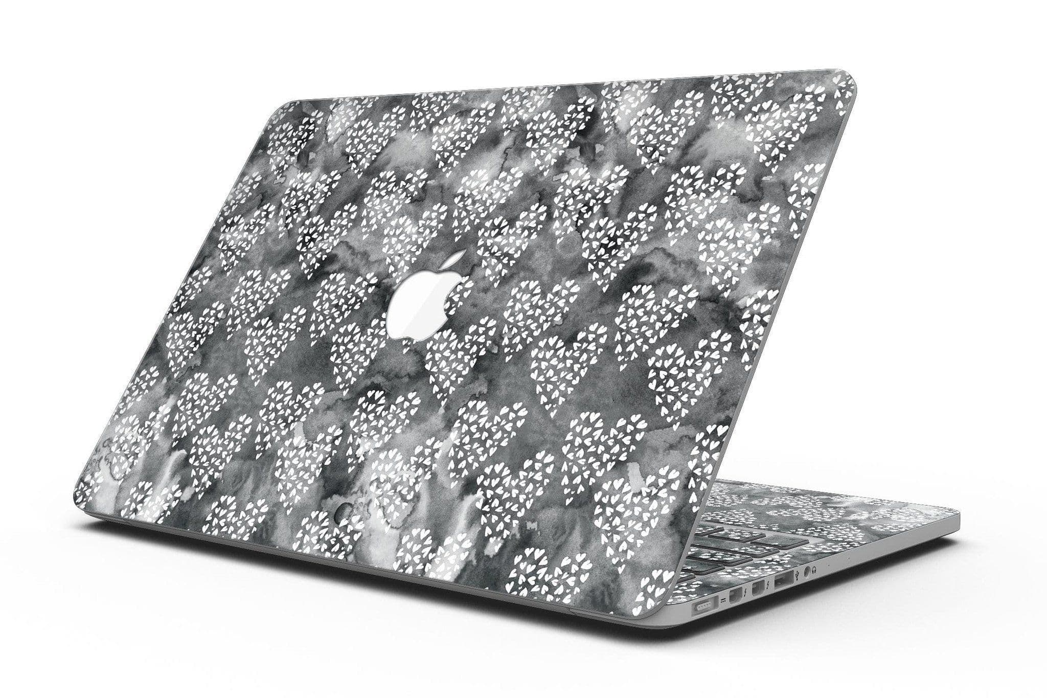 image-Black and White Watercolor Hearts - MacBook Pro with Retina Display
