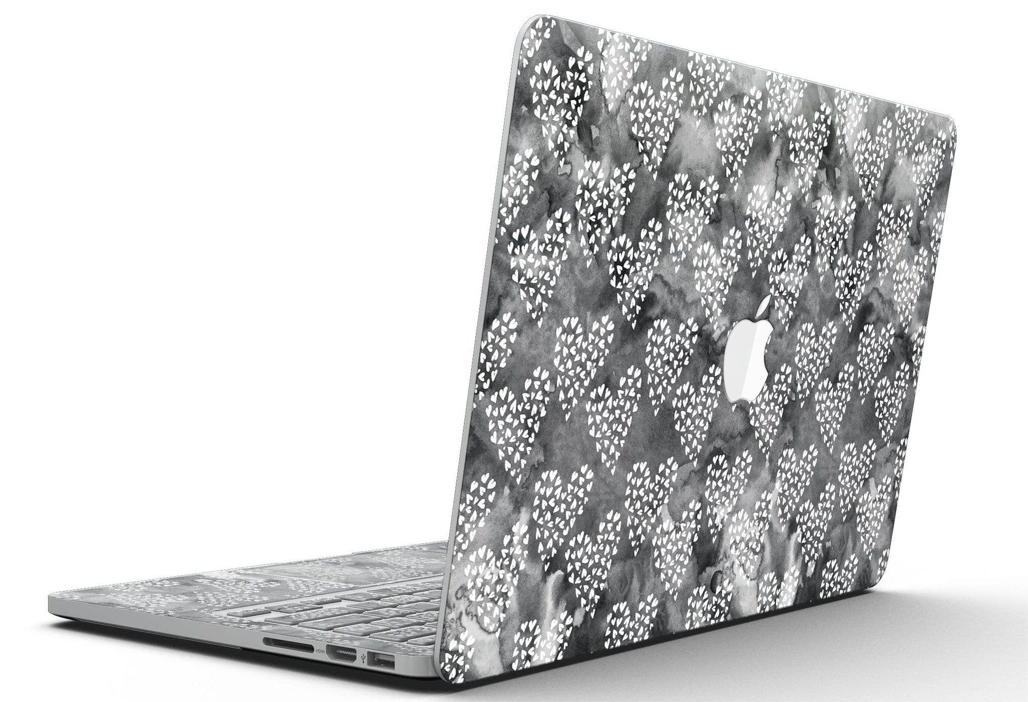 image-Black and White Watercolor Hearts - MacBook Pro with Retina Display