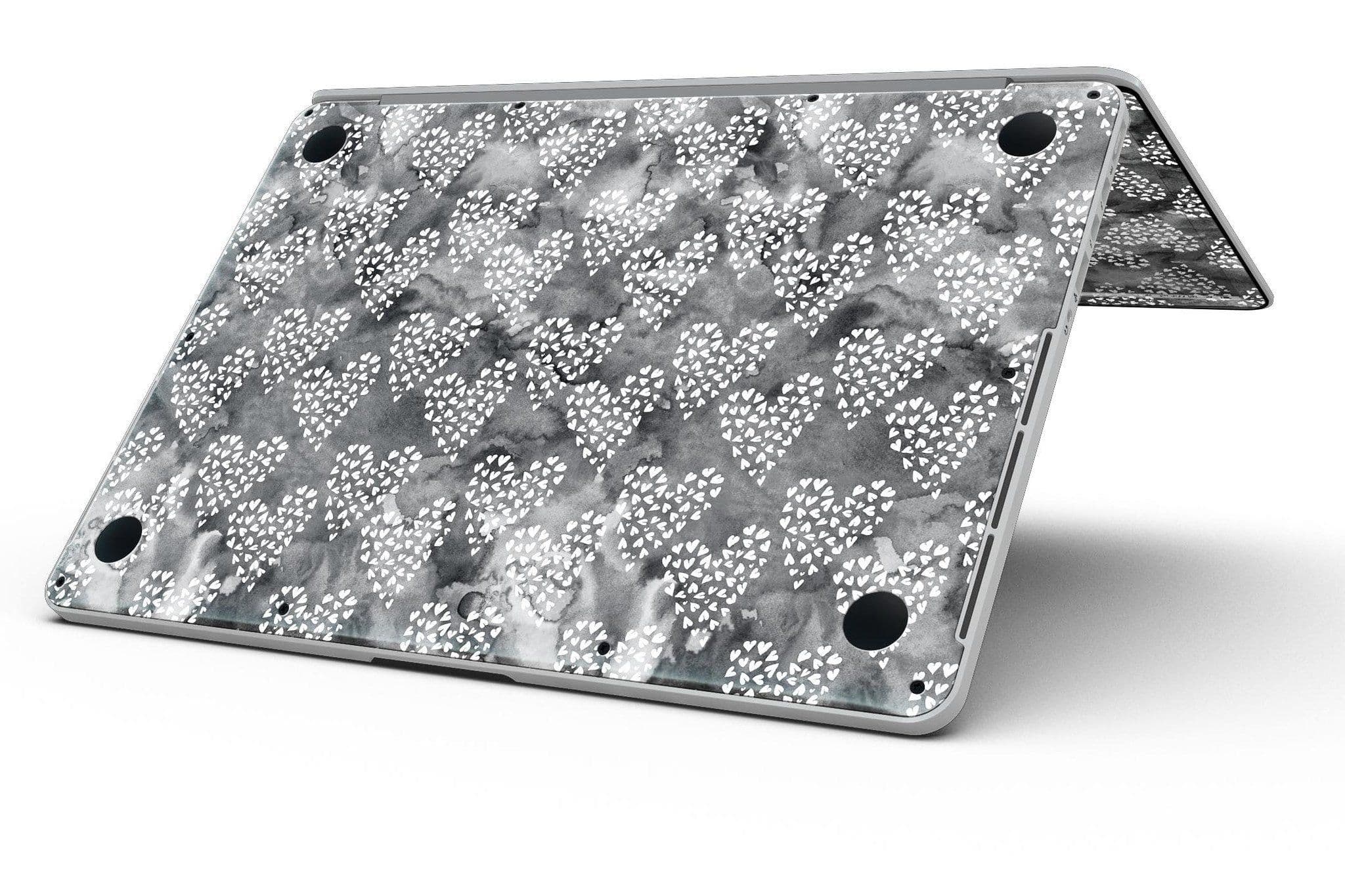 image-Black and White Watercolor Hearts - MacBook Pro with Retina Display