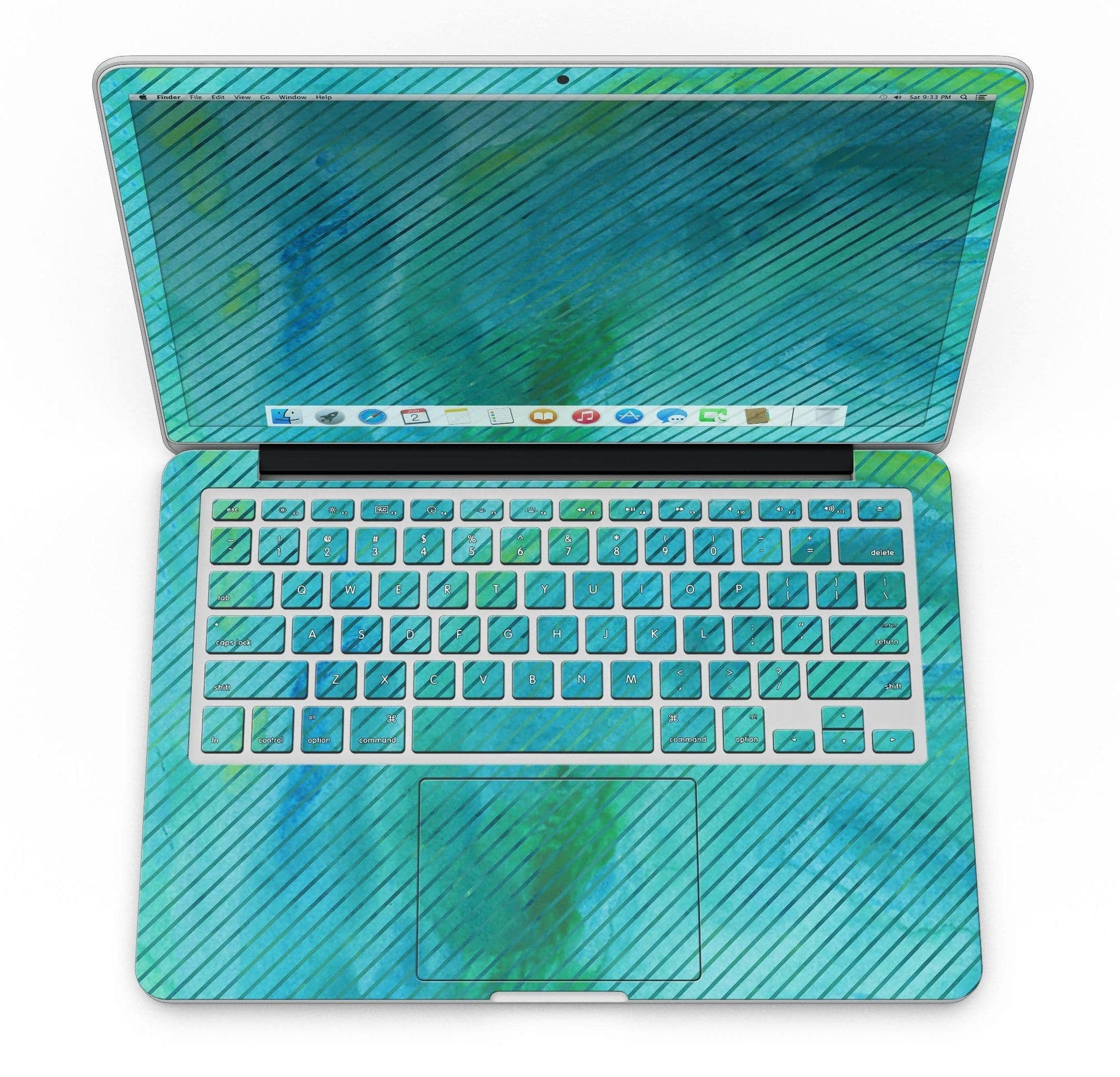 image-Green Blue Watercolor Stripes - MacBook Pro with Retina Display