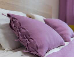 image-Deep Rose linen pillowcase with ties