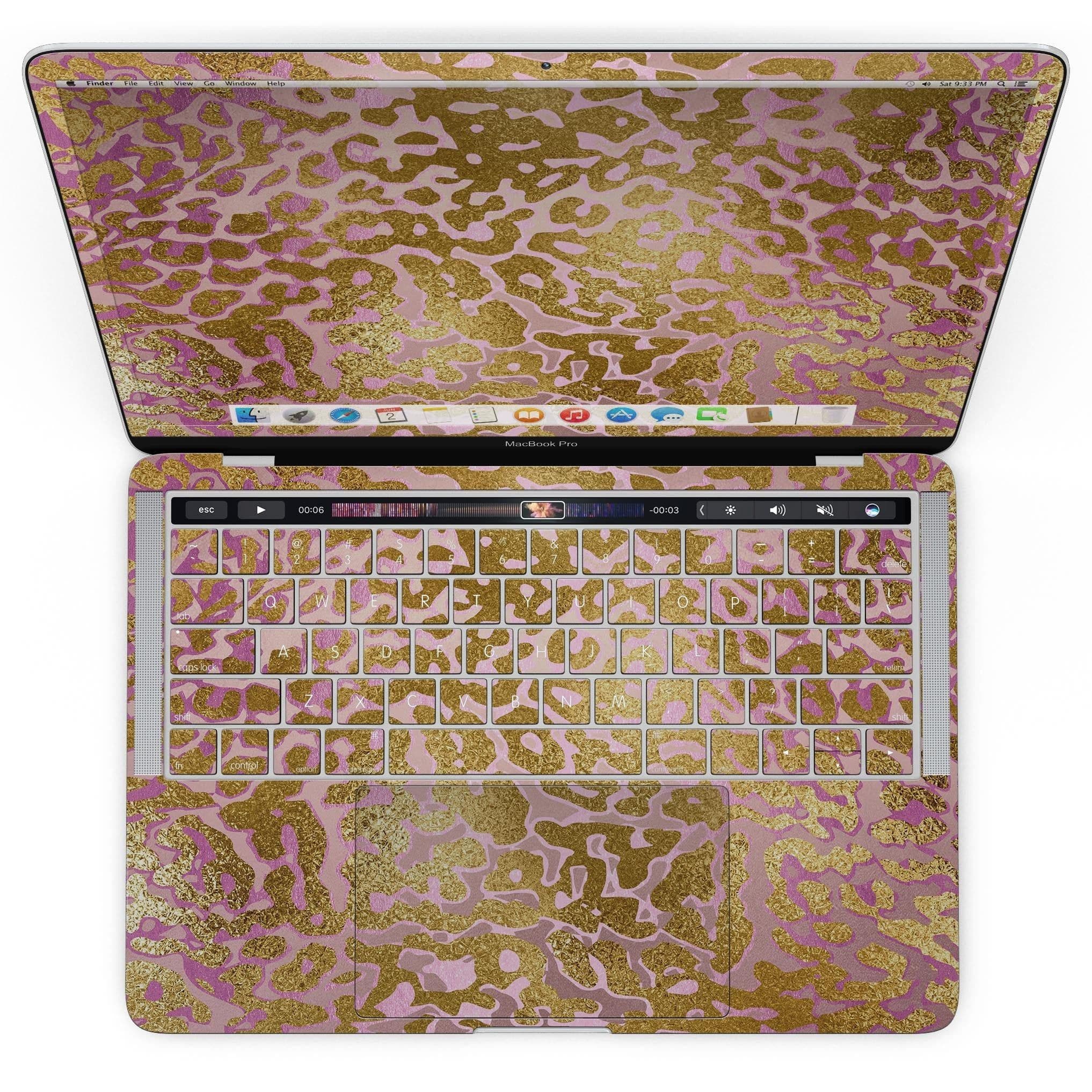image-Gold Flaked Animal Pink - MacBook Pro with Touch Bar Skin Kit