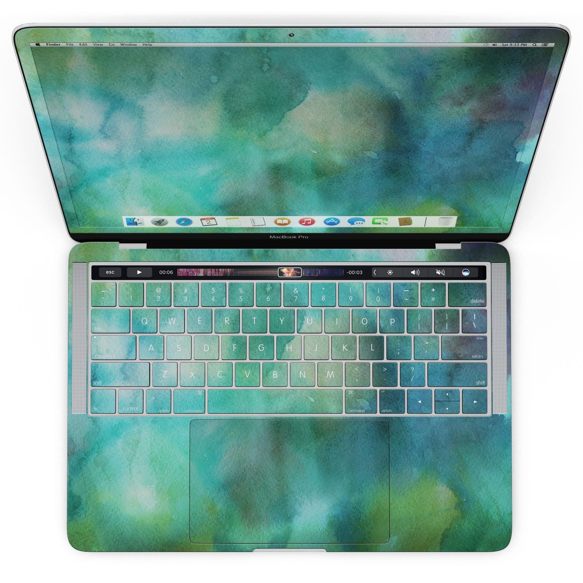 image-Green 979 Absorbed Watercolor Texture - MacBook Pro with Touch Bar