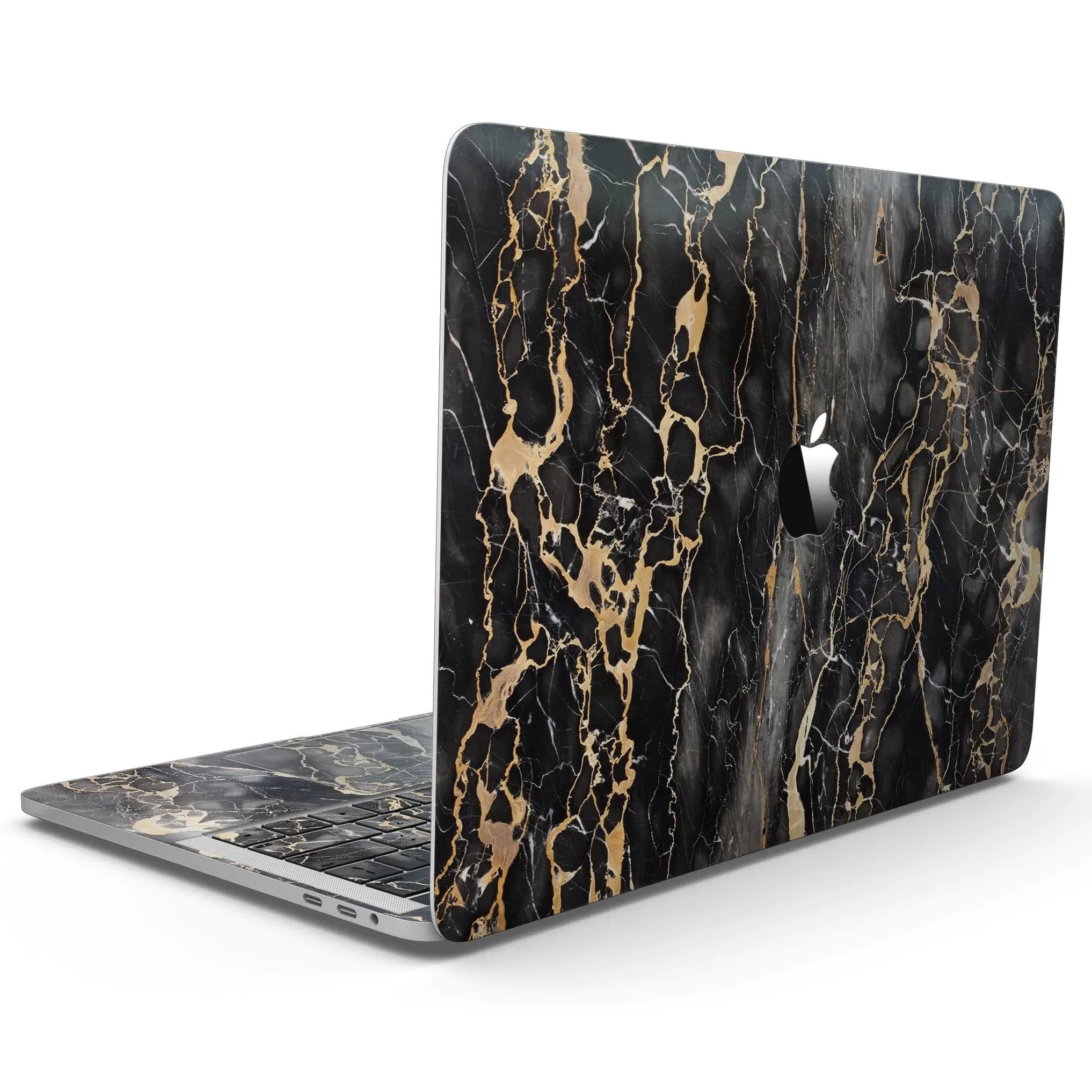 image-Black and Gold Marble Surface - MacBook Pro with Touch Bar Skin Kit