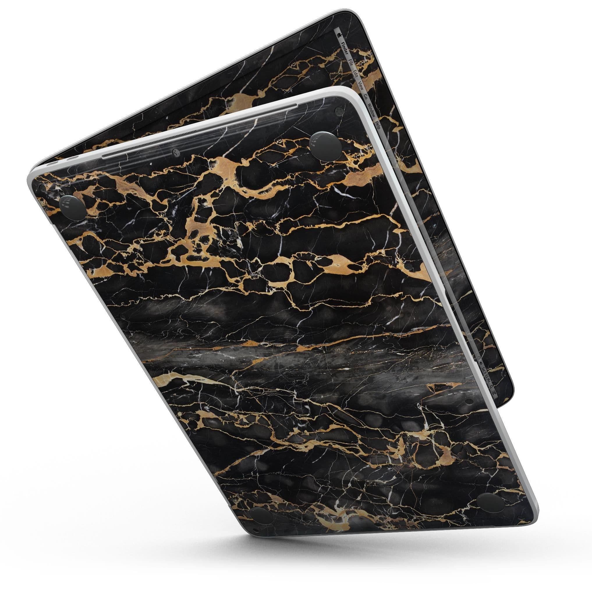 image-Black and Gold Marble Surface - MacBook Pro with Touch Bar Skin Kit