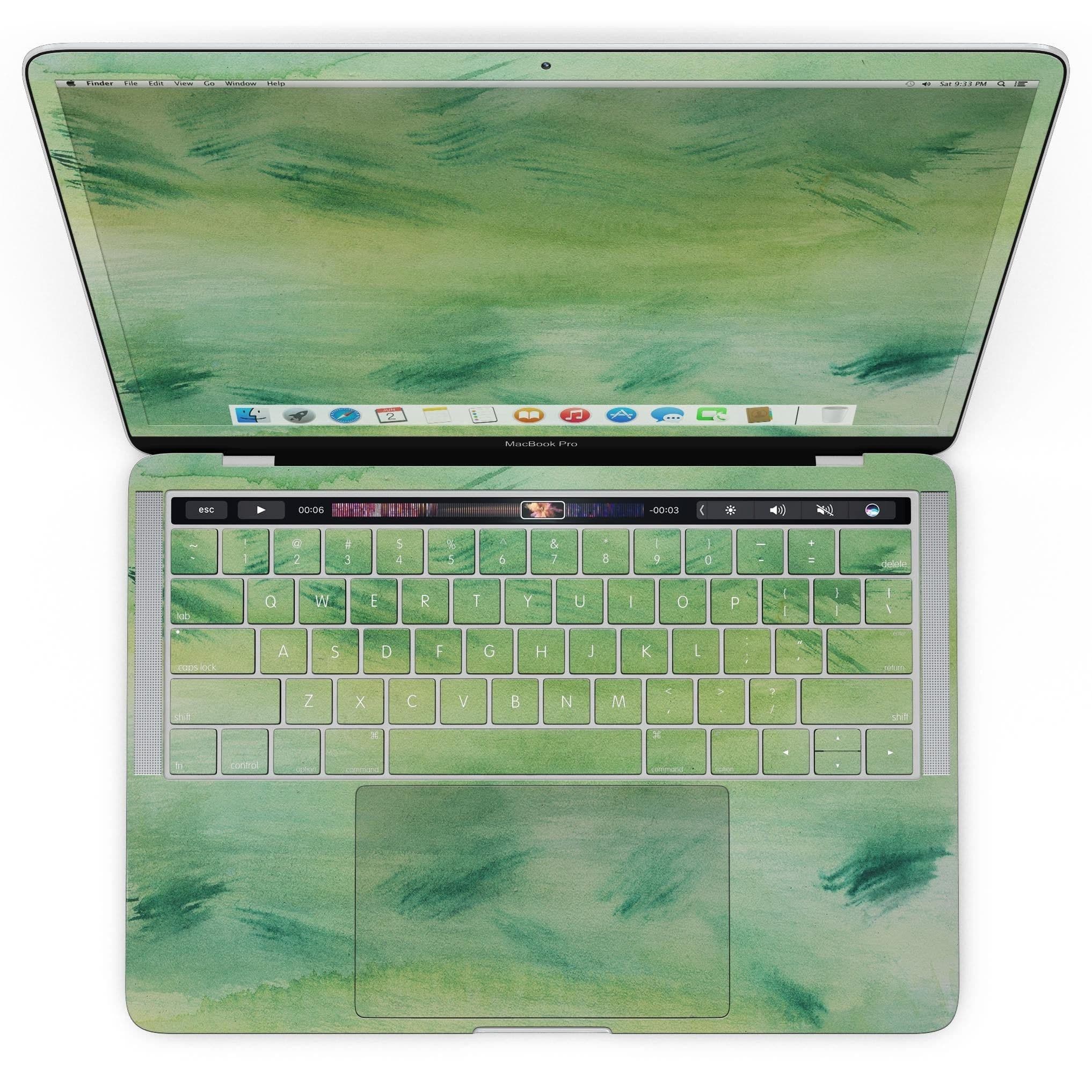 image-Green 321 Absorbed Watercolor Texture - MacBook Pro with Touch Bar