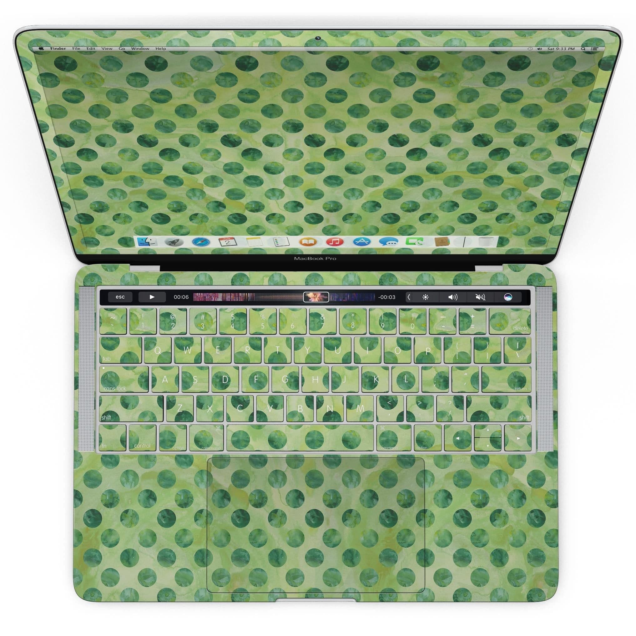 image-Green Halloween Watercolor Dots - MacBook Pro with Touch Bar Skin Kit