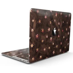 image-Cute Watercolor Flowers over Brown - MacBook Pro with Touch Bar Skin