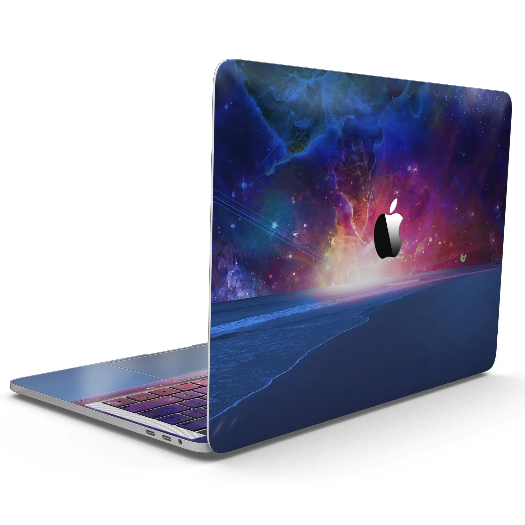 image-Galaxy Explosion over Calm Sea Shore - MacBook Pro with Touch Bar Skin