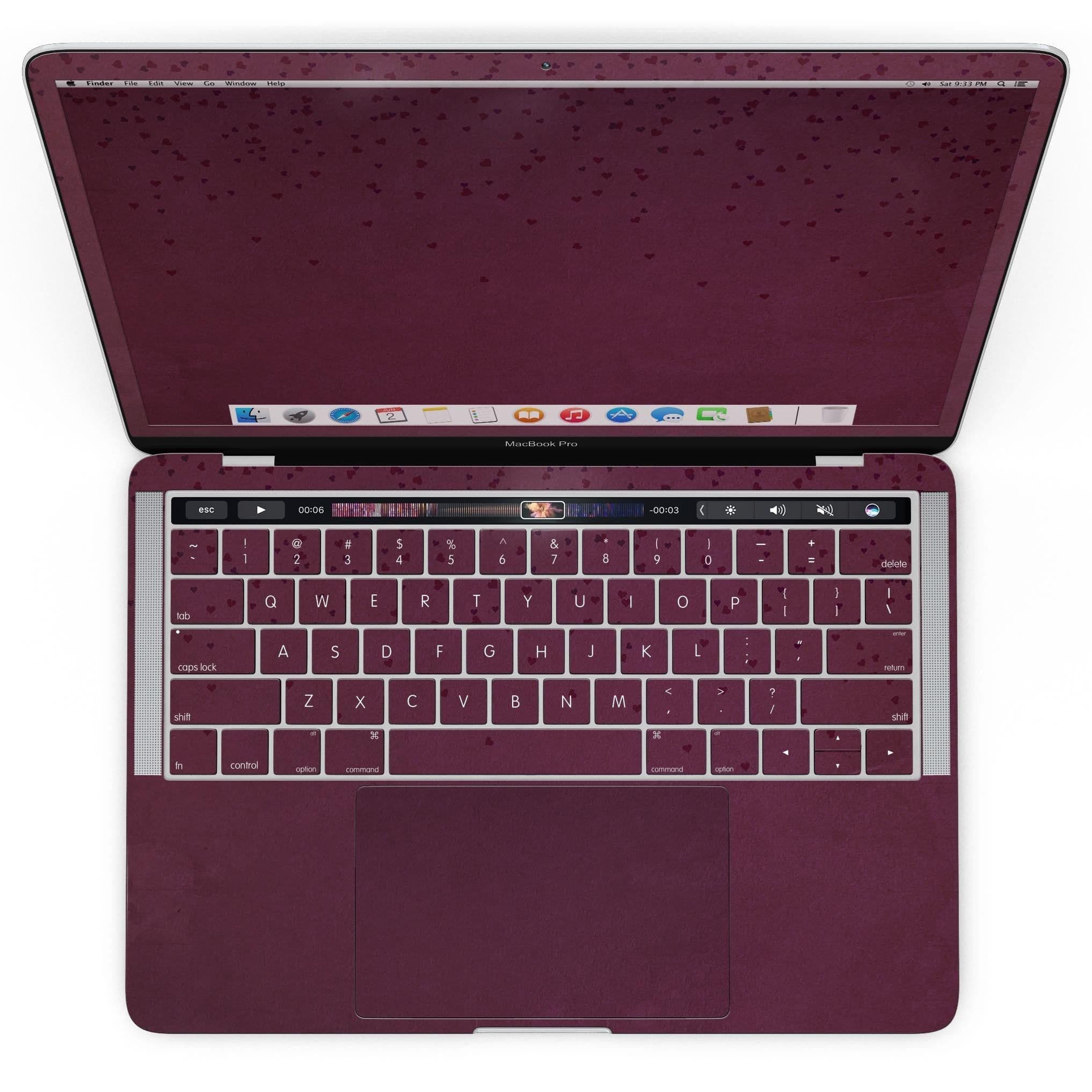 image-50 Shades of Burgandy Micro Hearts - MacBook Pro with Touch Bar Skin