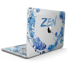 image-Abstract Watercolor Blue Feather Circle - MacBook Pro with Touch Bar
