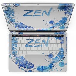 image-Abstract Watercolor Blue Feather Circle - MacBook Pro with Touch Bar