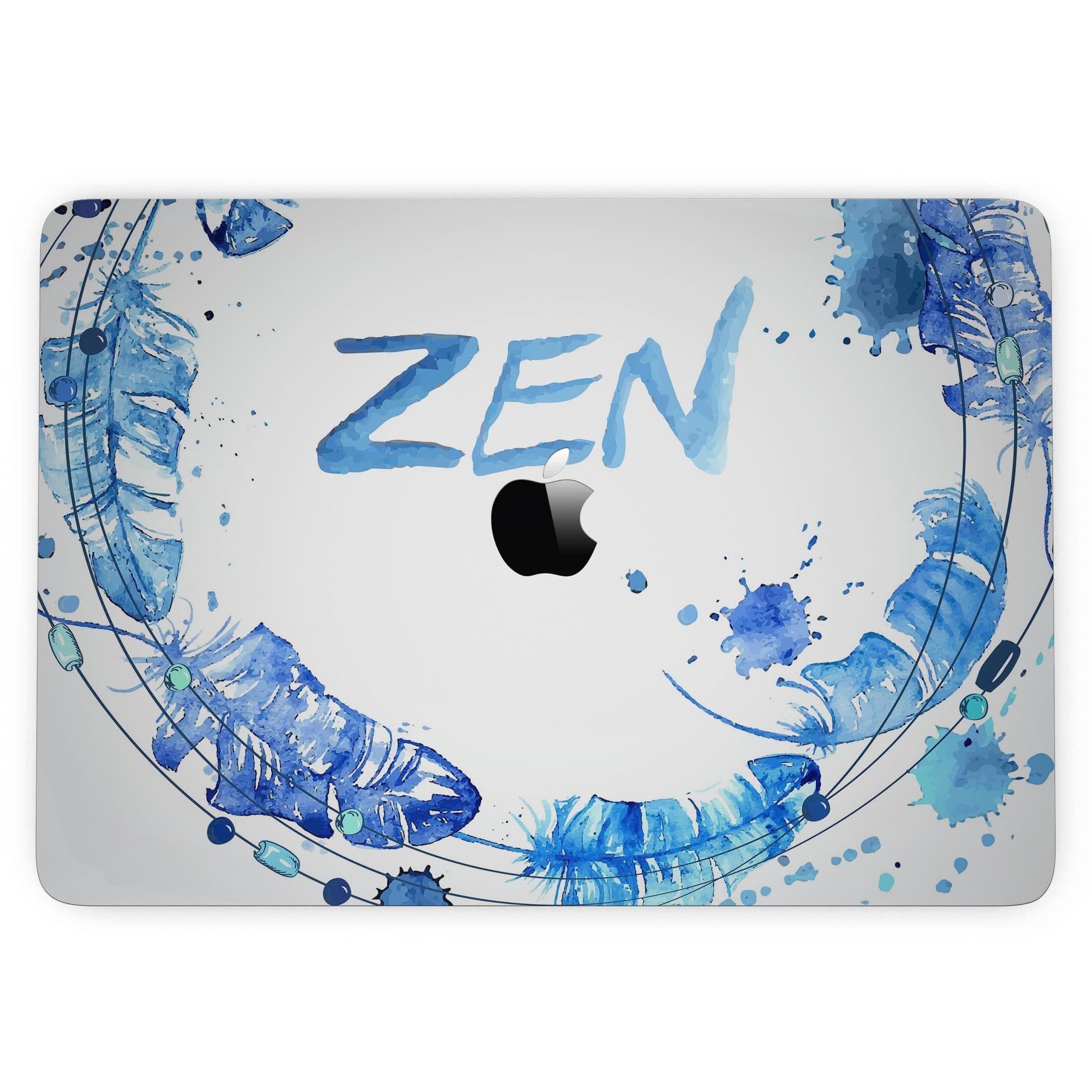 image-Abstract Watercolor Blue Feather Circle - MacBook Pro with Touch Bar