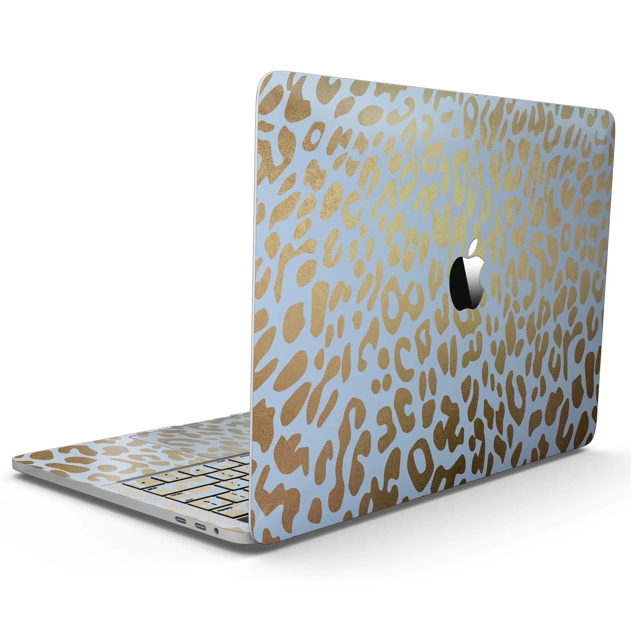 image-Gold Flaked Animal Light Blue 2 - MacBook Pro with Touch Bar Skin Kit