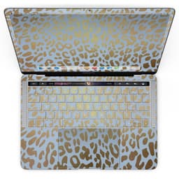 image-Gold Flaked Animal Light Blue 2 - MacBook Pro with Touch Bar Skin Kit