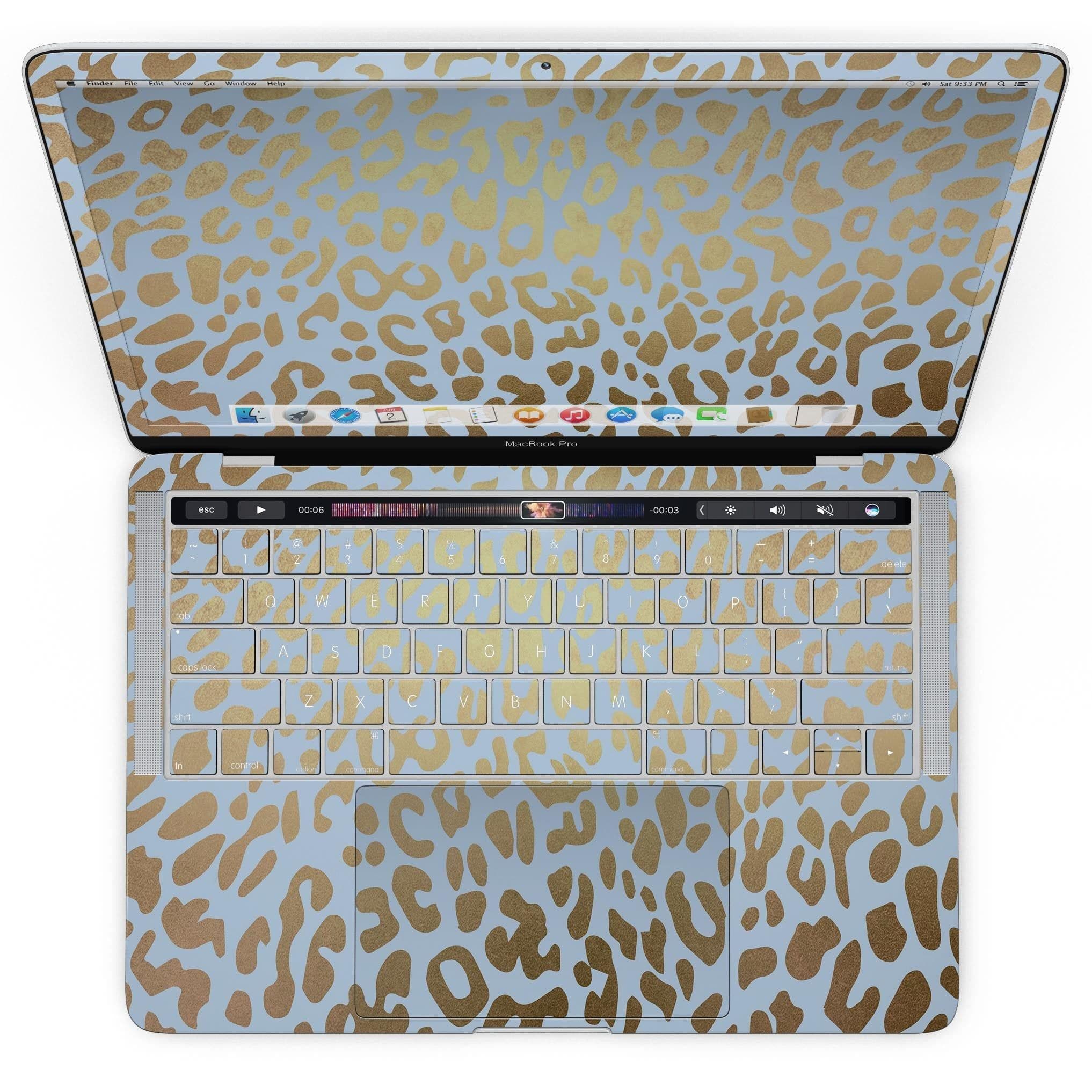 image-Gold Flaked Animal Light Blue 2 - MacBook Pro with Touch Bar Skin Kit