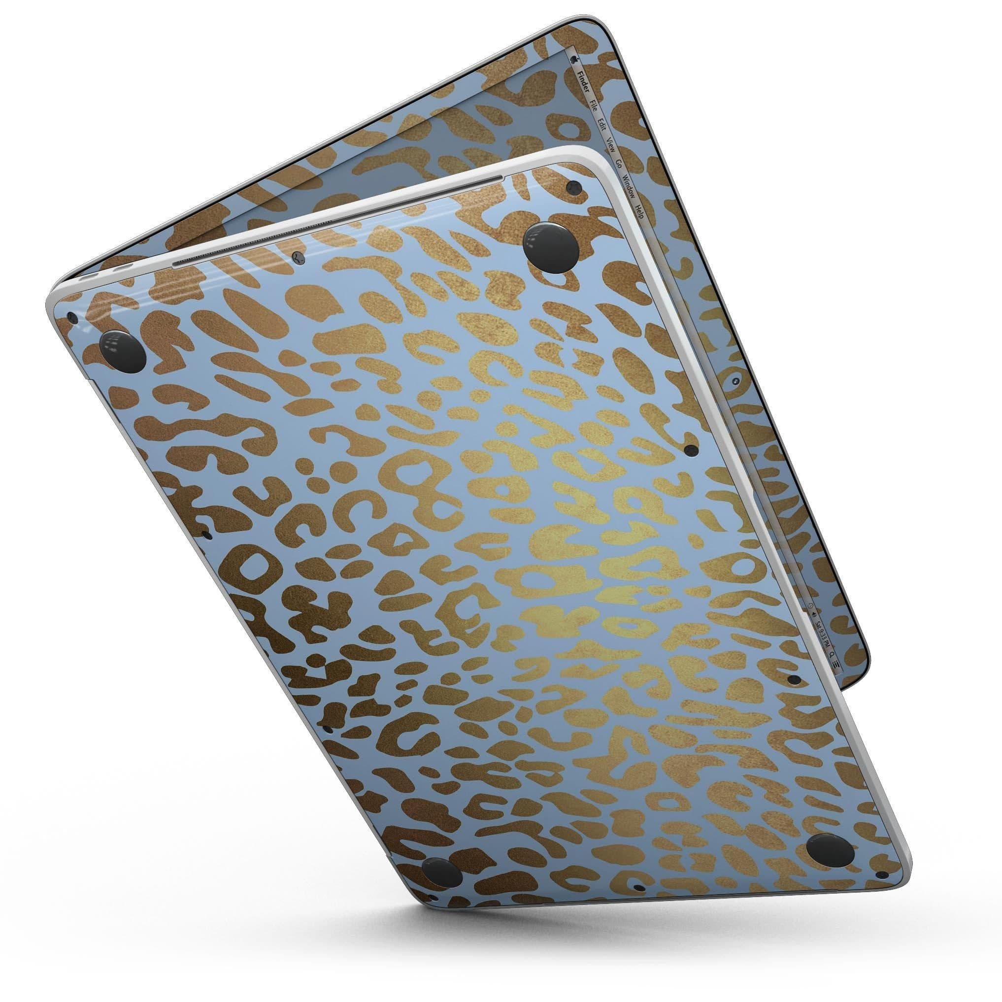 image-Gold Flaked Animal Light Blue 2 - MacBook Pro with Touch Bar Skin Kit