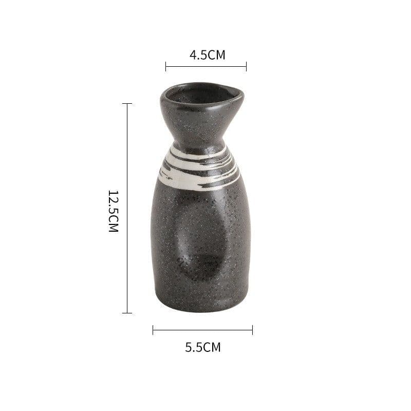 image-Japanese Style Ceramic Wine Pot - Handmade Baijiu Carafe
