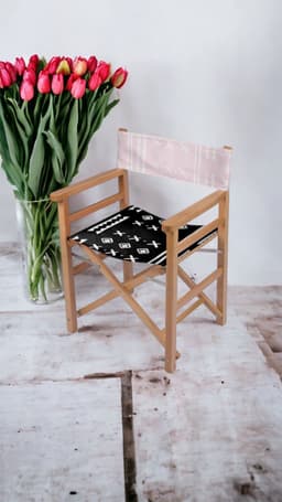 image-Duality Home, Pink & Black Mudcloth, Outdoor, Director's Chair