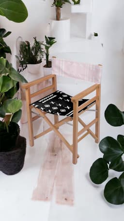 image-Duality Home, Pink & Black Mudcloth, Outdoor, Director's Chair