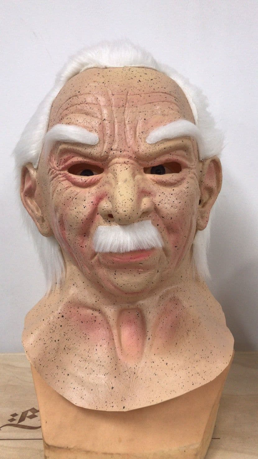 image-Old man mask white hair white beard headgear halloween