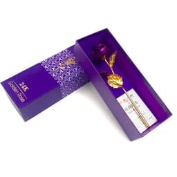 image-24K Luminous Color Gold Rose Flower Set
