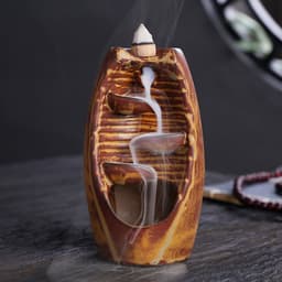 image-Cross-border products, ceramic backflow incense burner, both right and left, backflow smoke incense burner, send 50 incense sticks, send non-slip pads, large, medium and small