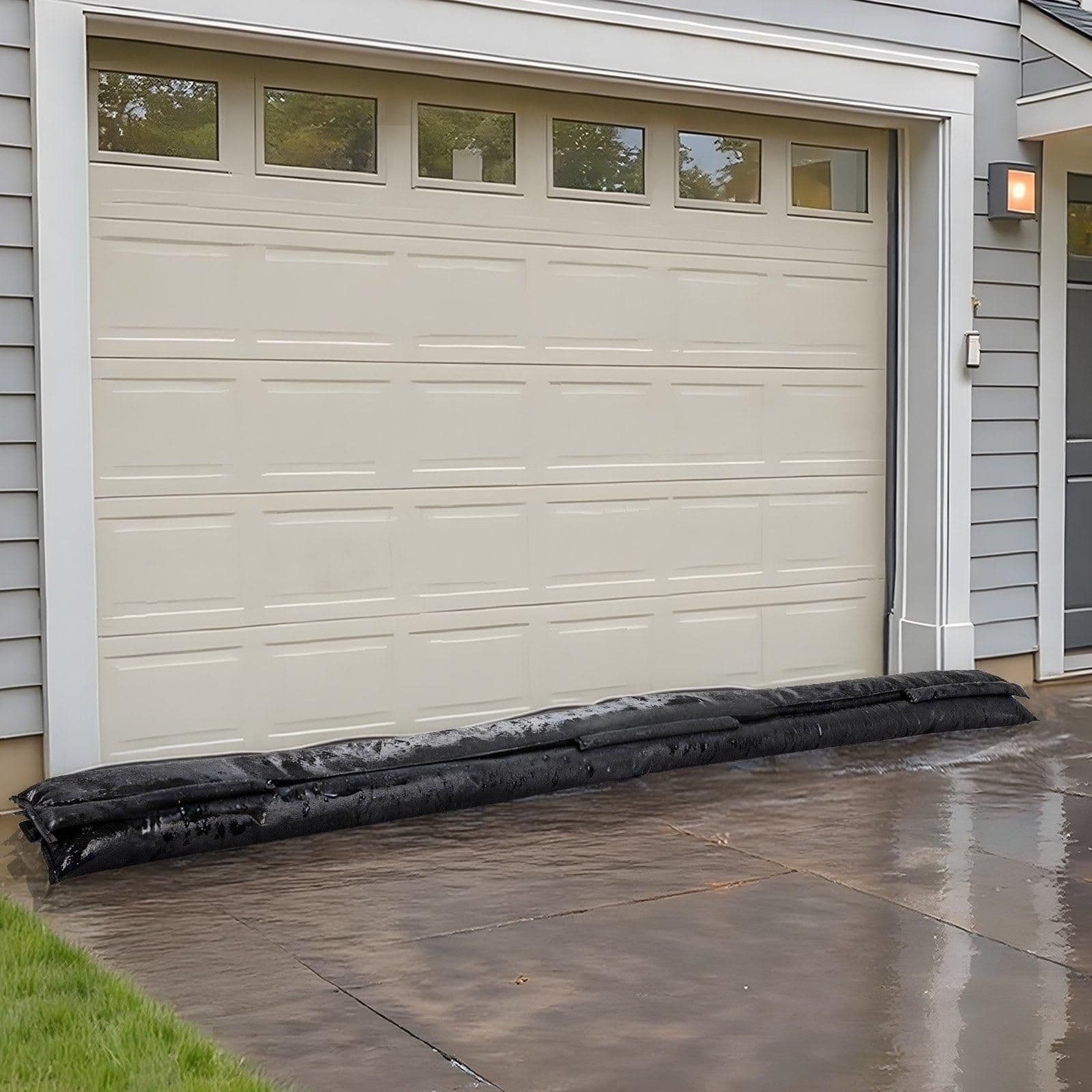 image-VEVOR Flood Barrier, 8 Pack, 10 x 0.7 ft Flood Bags Activated by Water, Reusable Water Absorbent Barrier, Sandless Sandbags Blockage, Flooding Prevention Bags for Home, Doorway, Basement, Garage