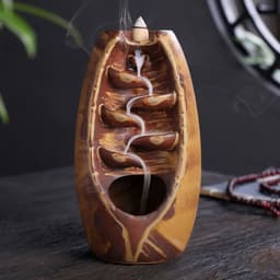 image-Cross-border products, ceramic backflow incense burner, both right and left, backflow smoke incense burner, send 50 incense sticks, send non-slip pads, large, medium and small
