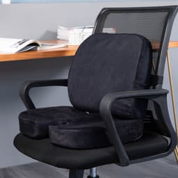 image-Memory Foam Waist Cushion + Memory Foam Beautiful Buttock Cushion Dining Chair Car Office Set