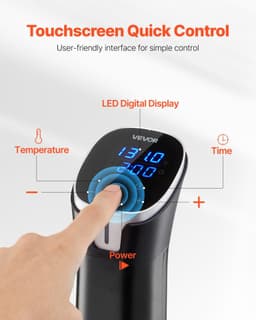 image-Vevor 1100W WiFi Sous Vide Precision Cooker Stainless Steel